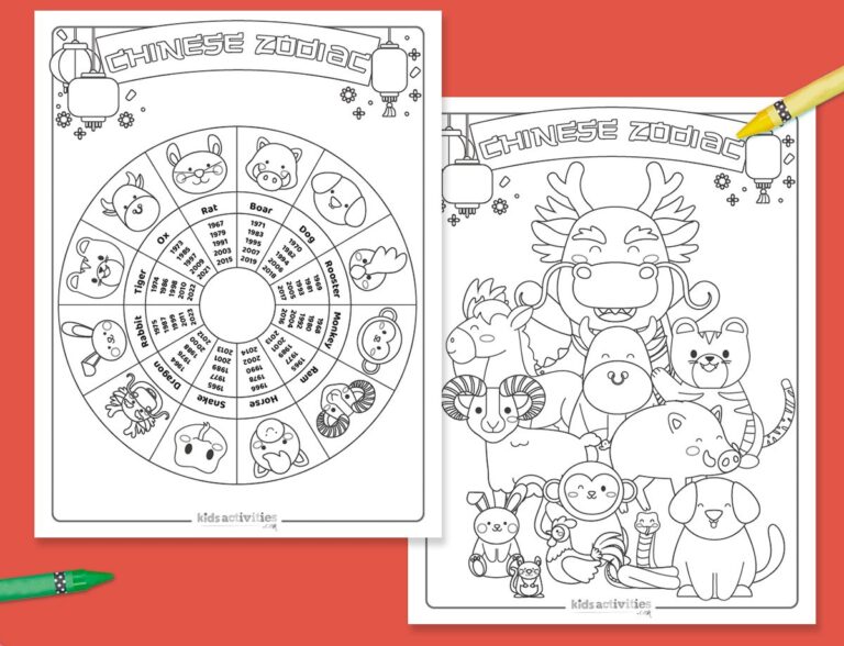 Chinese Zodiac Coloring Pages Facebook