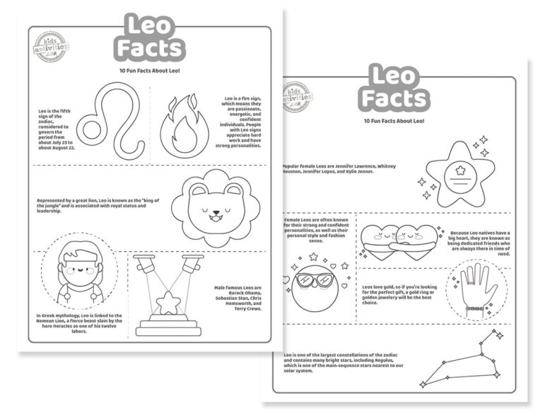 Leo Facts Coloring PagesFacebook