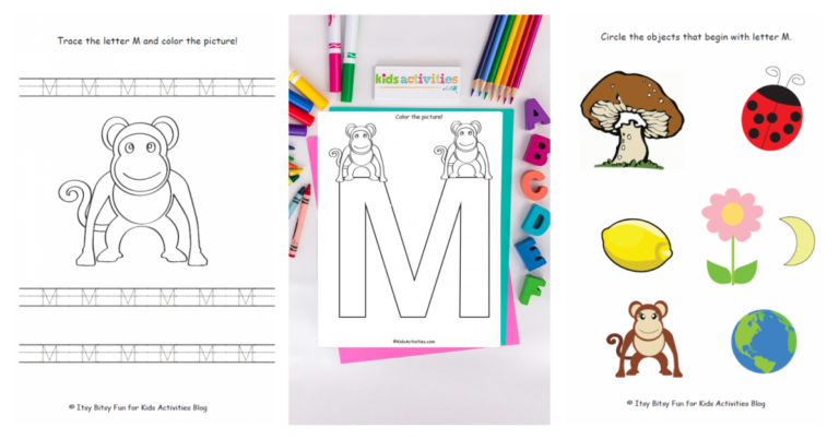 Letter M preschool worksheets