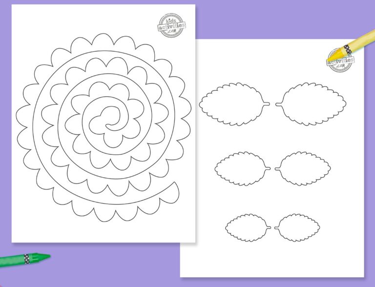 Paper Rose Template Printable Facebook