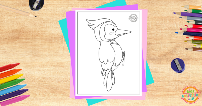 Printable Woodpecker Coloring Page Kids Activities Blog