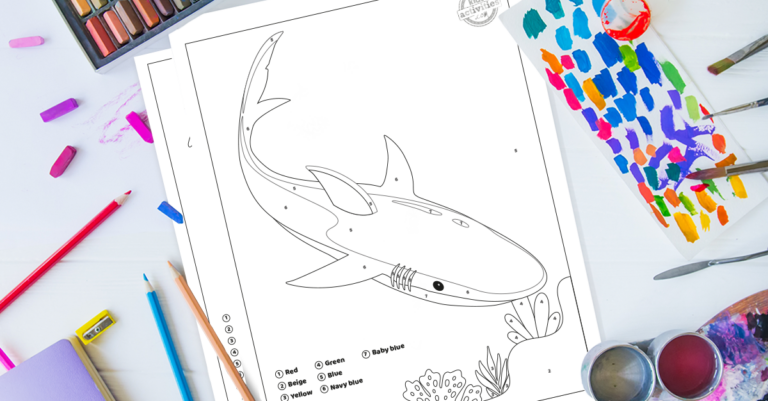 SharkWeek Color By Number Coloring Page Facebook