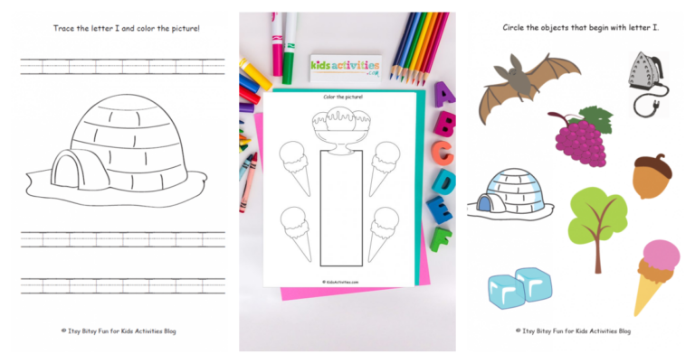 letter I worksheets for preschoolers and kindergarteners