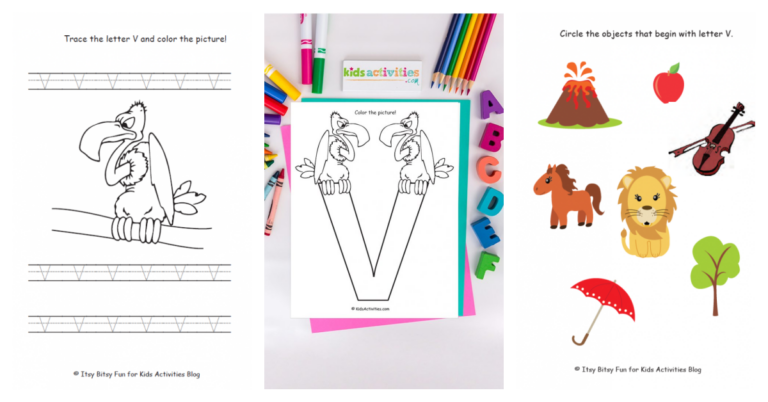 letter v worksheets for preschoolers
