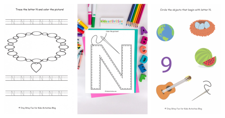 preschool letter n worksheets