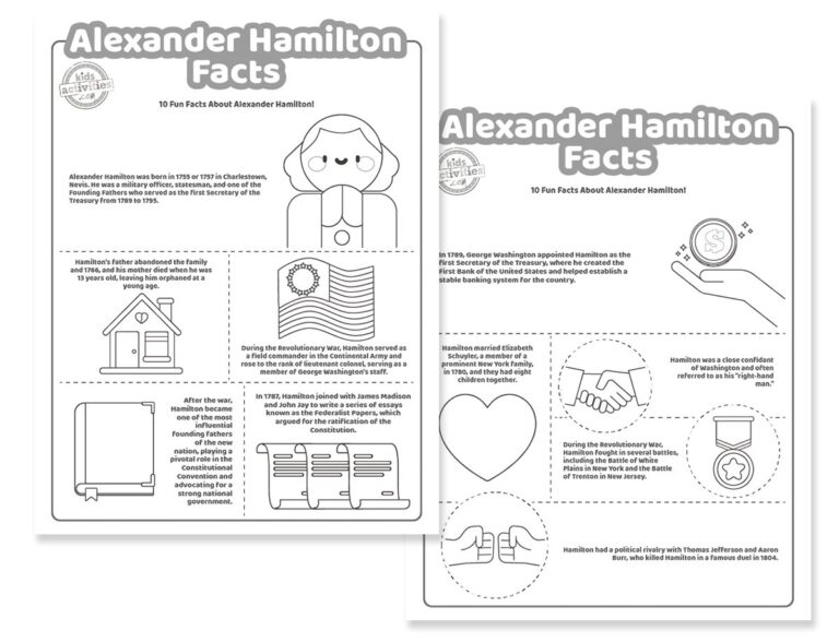 Alexander Hamilton Facts Coloring Pages Facebook