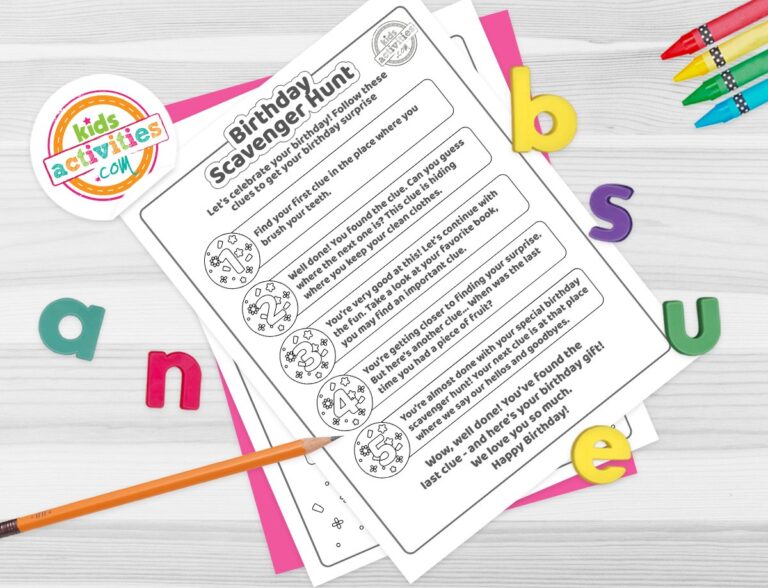 Birthday Scavenger hunt Coloring Pages Facebook