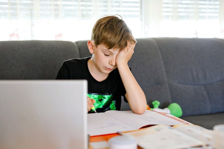 bigstock Upset School Kid Boy Making Ho 363784465