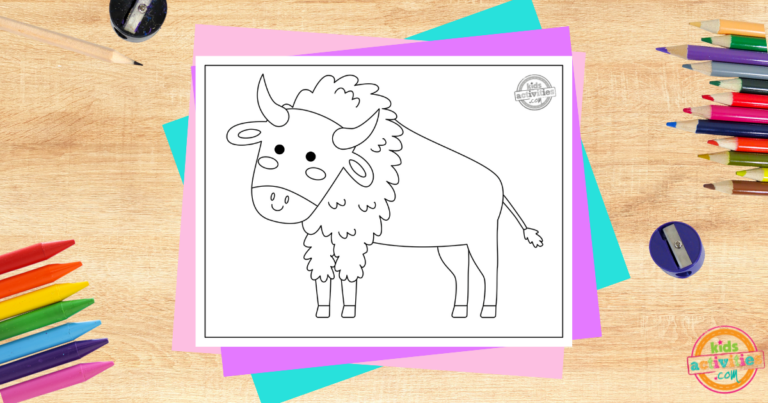 printable bison coloring page