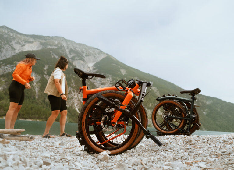 brompton g line bike folded orange lake