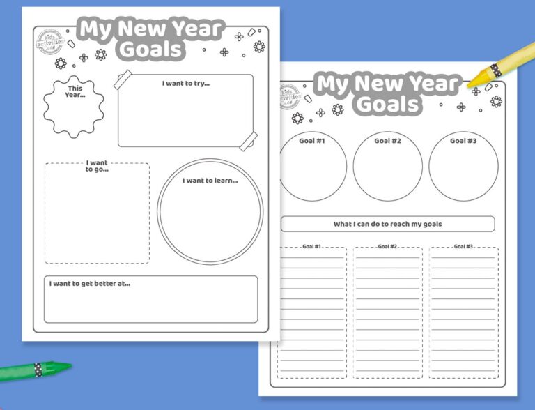 New Year Goals Template Printable Facebook