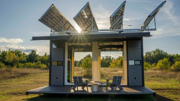 3 high tech canopy provides off grid power and water